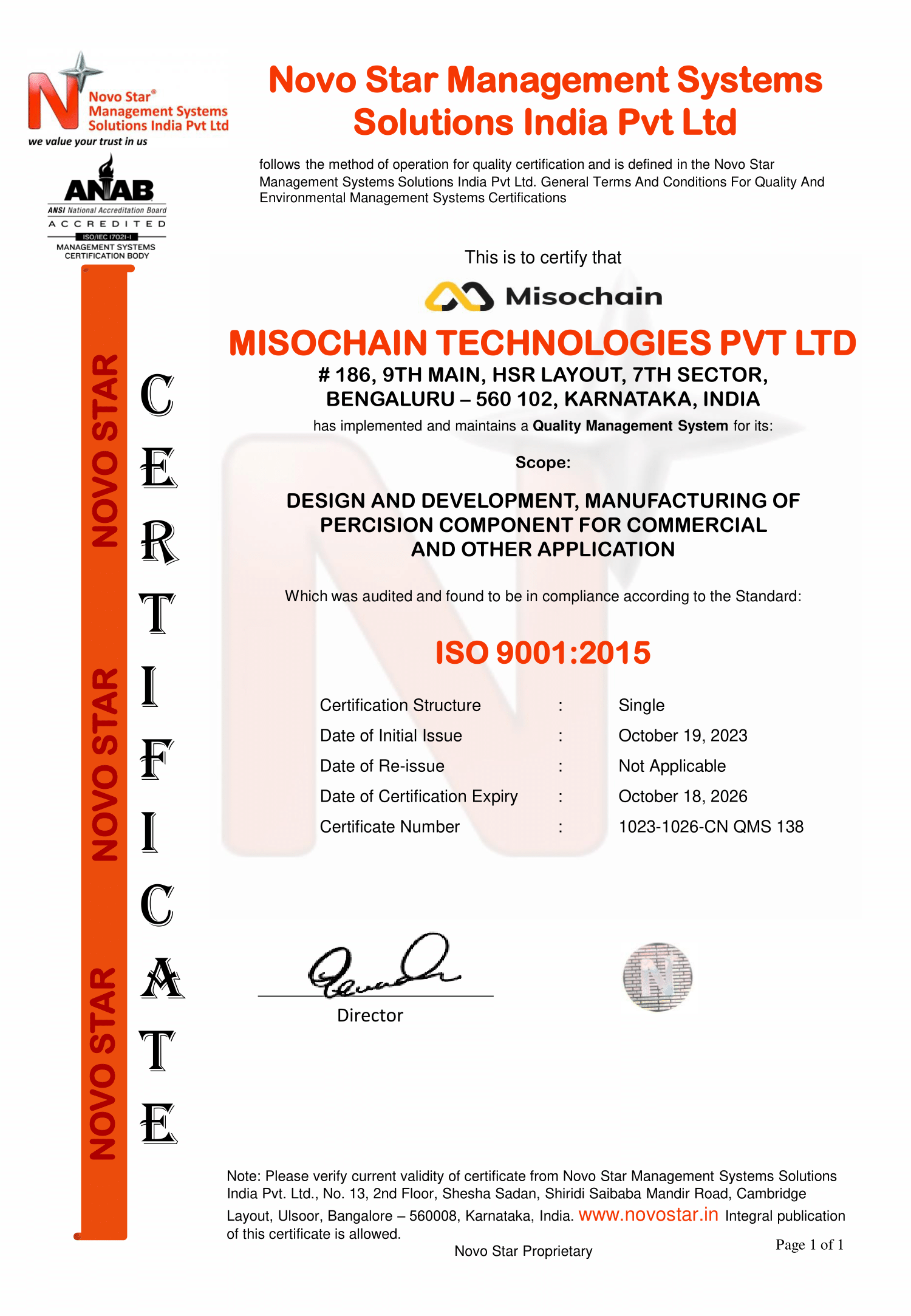 ISO 9001:2015 Certificate