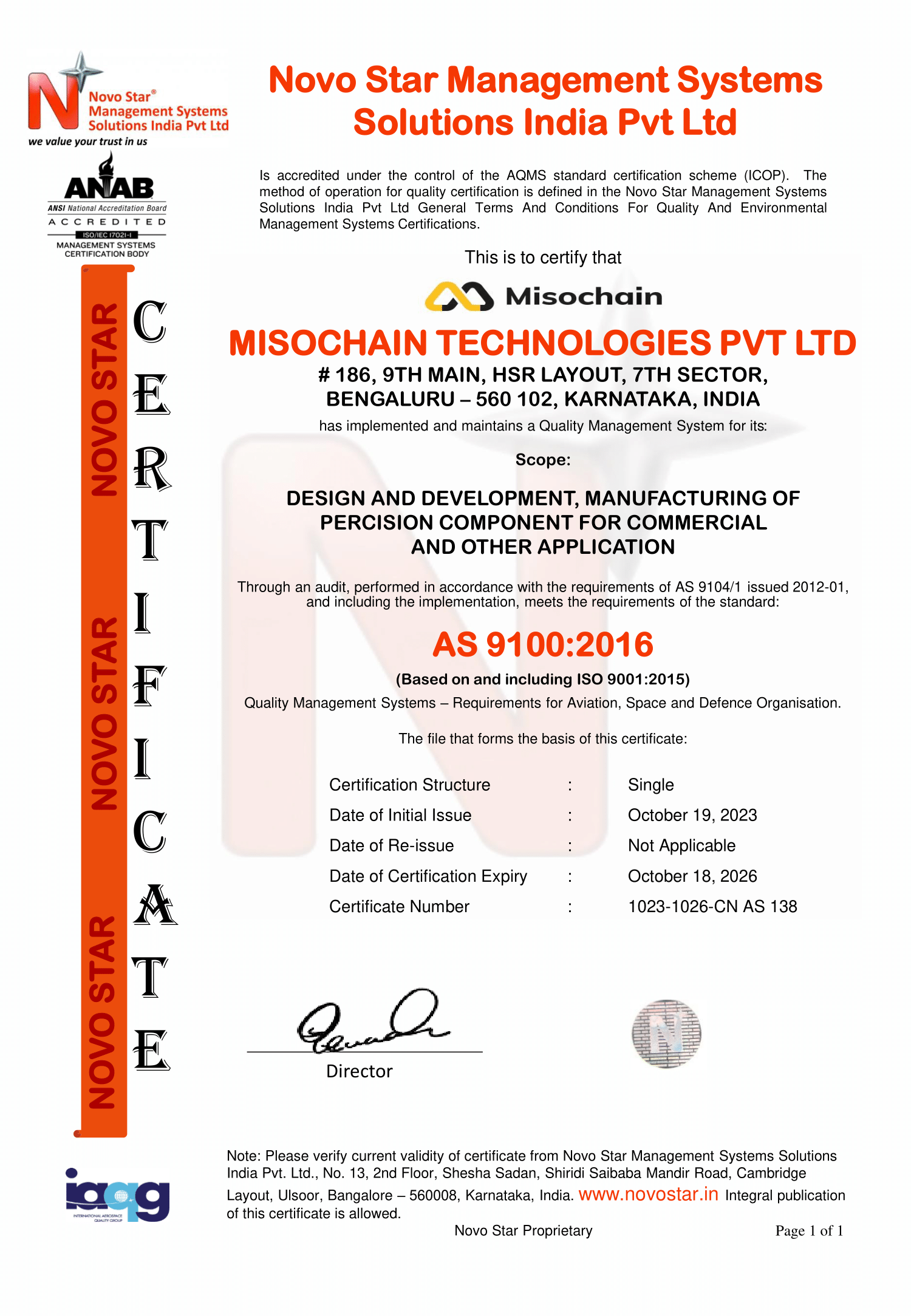 ISO 9001:2016 Certificate